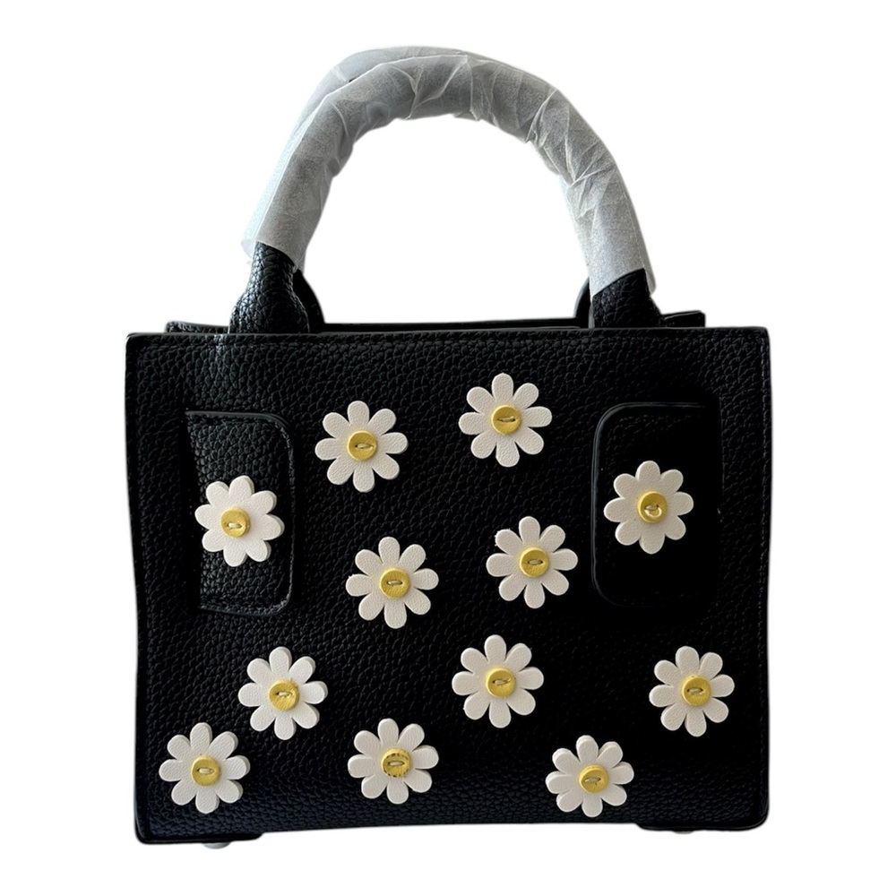 Brandon Blackwood Black and White Daisy Satchel - Picture 2 of 9